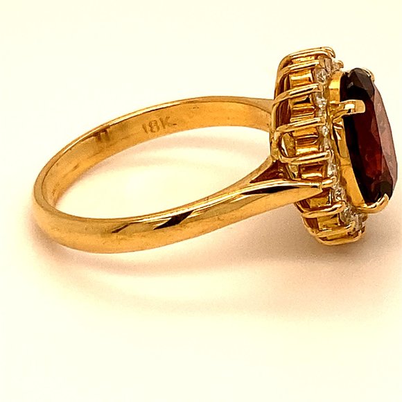 Red Tourmaline 3.57ct Diamonds 18K Cocktail Ring - Picture 2 of 6